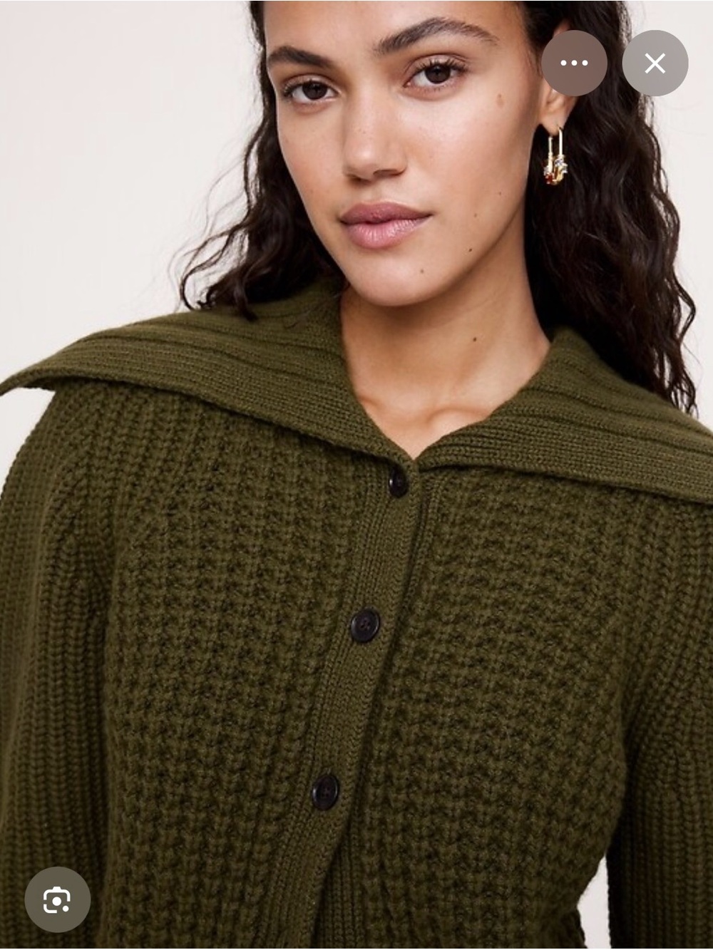 NWT Banana Republic Merino Cotton Cropped Mangrove Tree Cardigan Sz Small
